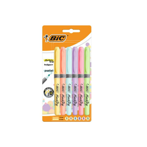 Picture of BIC Highlighter Grip X6 Pastel
